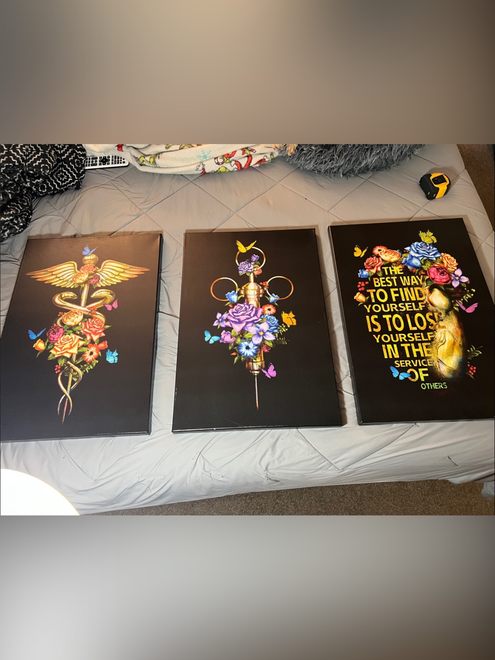 3 pieces medical art paintings each painting is 16“ x 24“ perfect condition